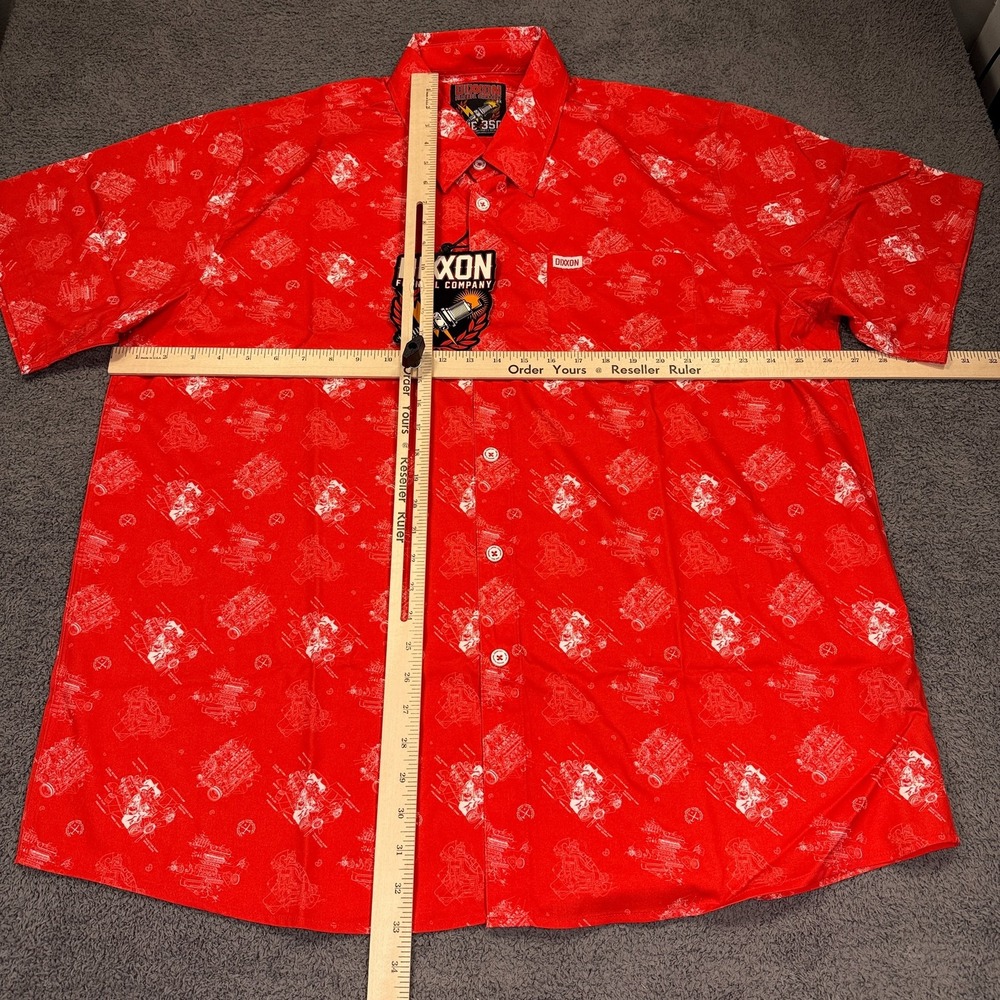 Dixxon‎ Flannel Company The 350 Shirt Mens 2XL Mechanic Engine Print Button Up - Picture 6 of 11